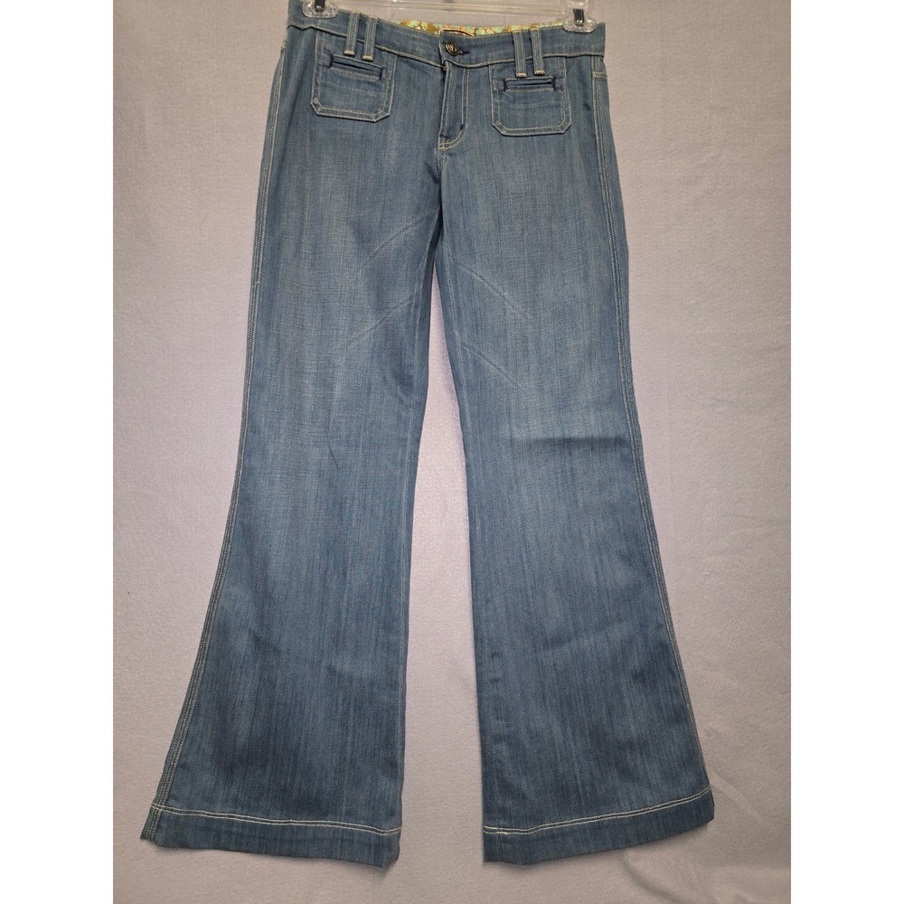 Rich & Skinny Jeans Women Size 6  Denim Blue Y2K Flare Wide Leg